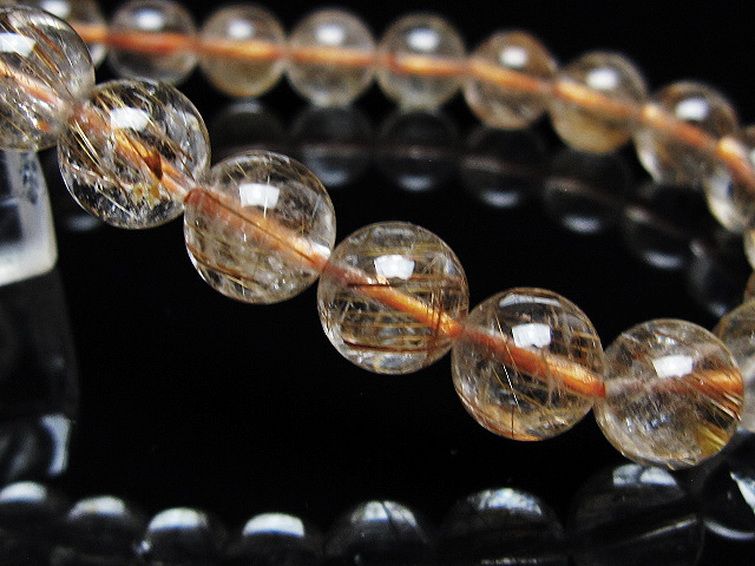 金針ルチル水晶 ブレスレット 8mm [t50-10719] 3枚目