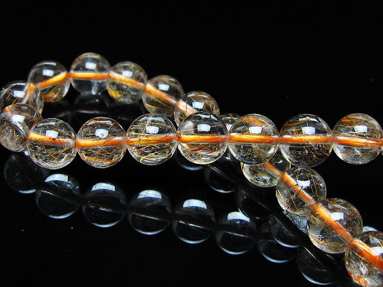 金針ルチル水晶 ブレスレット 8mm [t50-10724] 2枚目