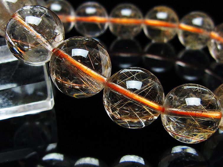 金針ルチル水晶 ブレスレット 13mm [t50-10747] 3枚目