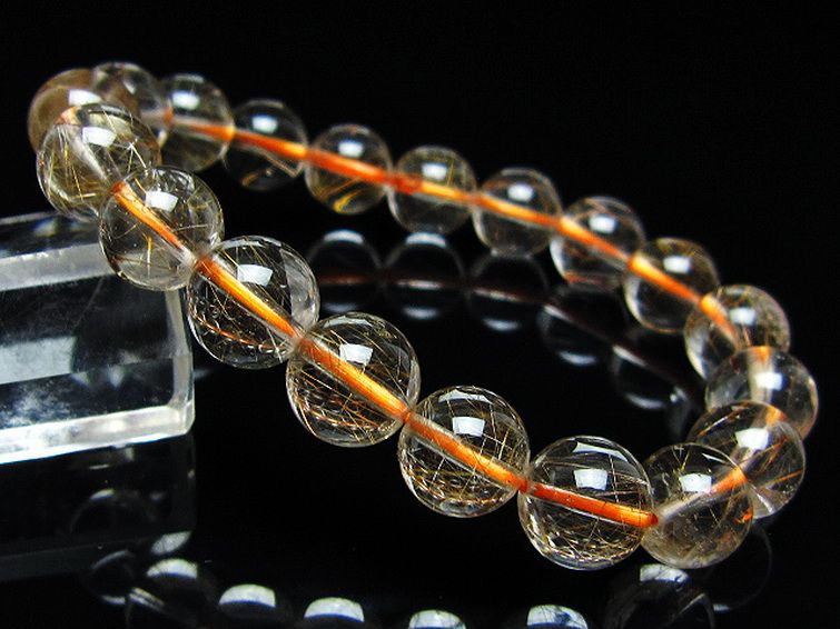 金針ルチル水晶 ブレスレット 10mm [t50-10758] 1枚目