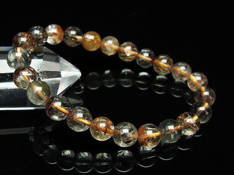 ルチルクォーツ（金針ルチル水晶） ブレスレット 8mm [T50-7536]