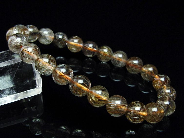 金針ルチル水晶 ブレスレット 8mm [t50-7802] 1枚目