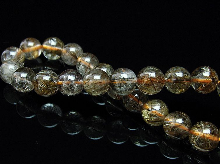 金針ルチル水晶 ブレスレット 8mm [t50-7802] 2枚目