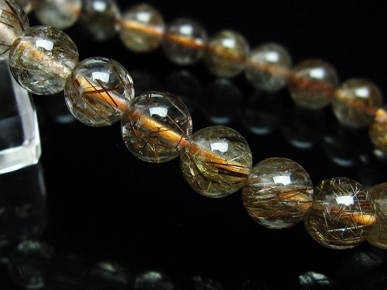 金針ルチル水晶 ブレスレット 8mm [t50-7802] 3枚目