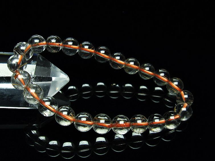 金針ルチル水晶 ブレスレット 8mm [t50-7843] 1枚目