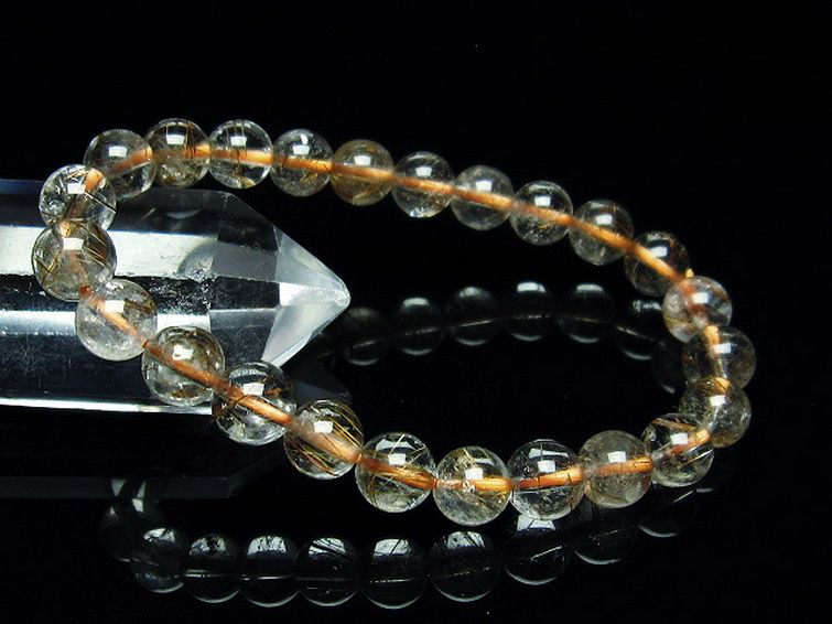 金針ルチル水晶 ブレスレット 8mm [t50-7845] 1枚目