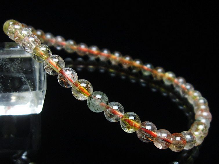 金針ルチル水晶 ブレスレット 5mm [t50-8420] 1枚目