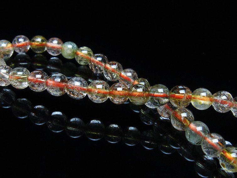 金針ルチル水晶 ブレスレット 5mm [t50-8420] 2枚目