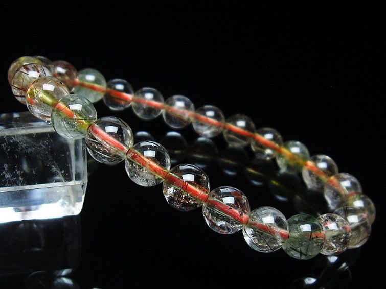 金針ルチル水晶 ブレスレット 8mm [T50-8425] 1枚目