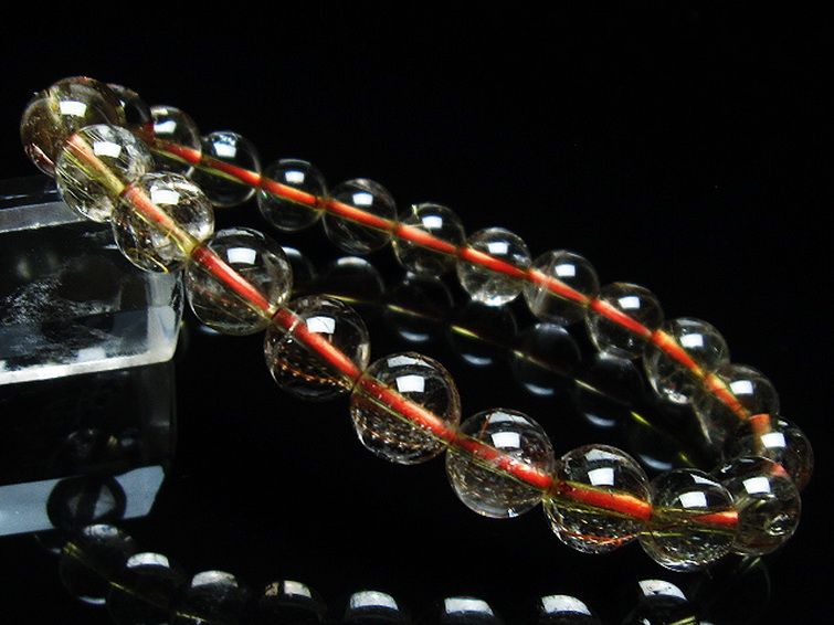 金針ルチル水晶 ブレスレット 9mm [T50-8587] 1枚目