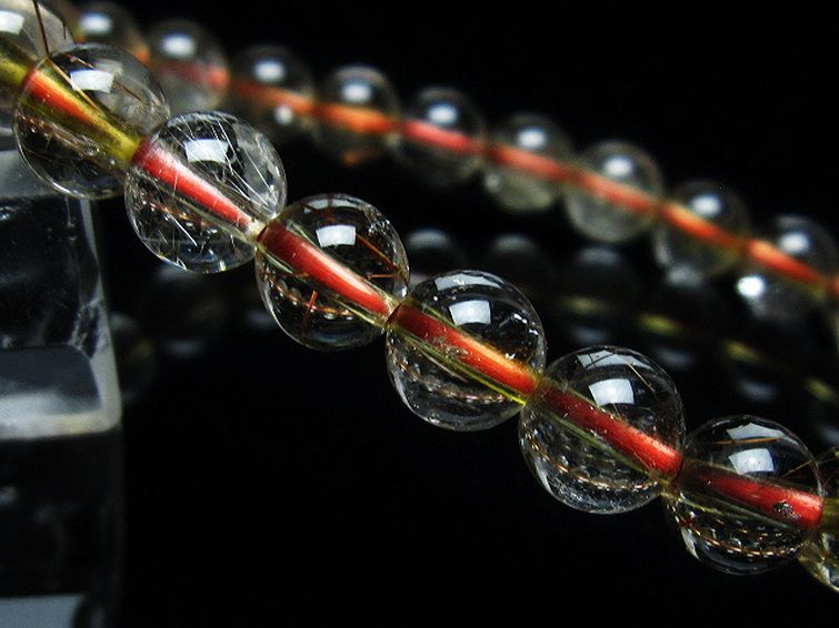 金針ルチル水晶 ブレスレット 8mm [t50-8603] 3枚目