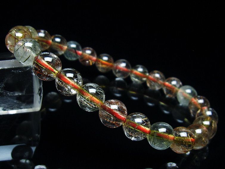 金針ルチル水晶 ブレスレット 8mm [T50-8612] 1枚目