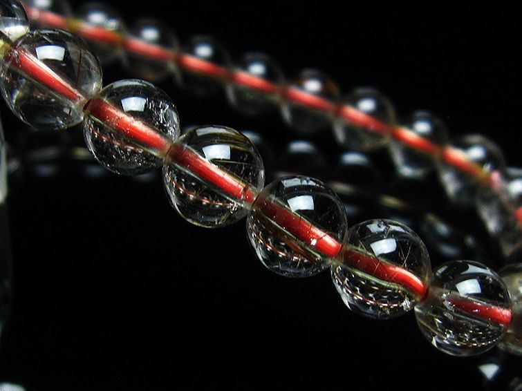金針ルチル水晶 ブレスレット 7mm [t50-8617] 3枚目