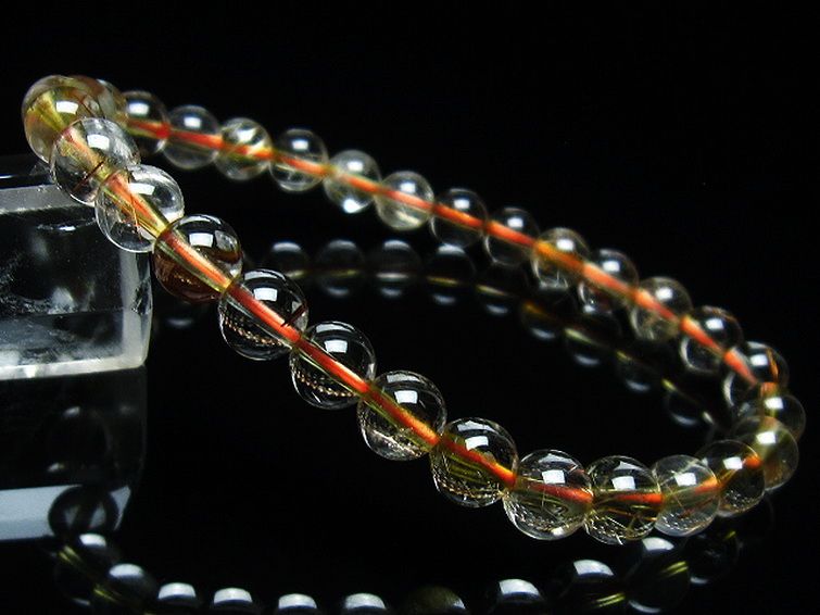 金針ルチル水晶 ブレスレット 7mm [T50-8625] 1枚目