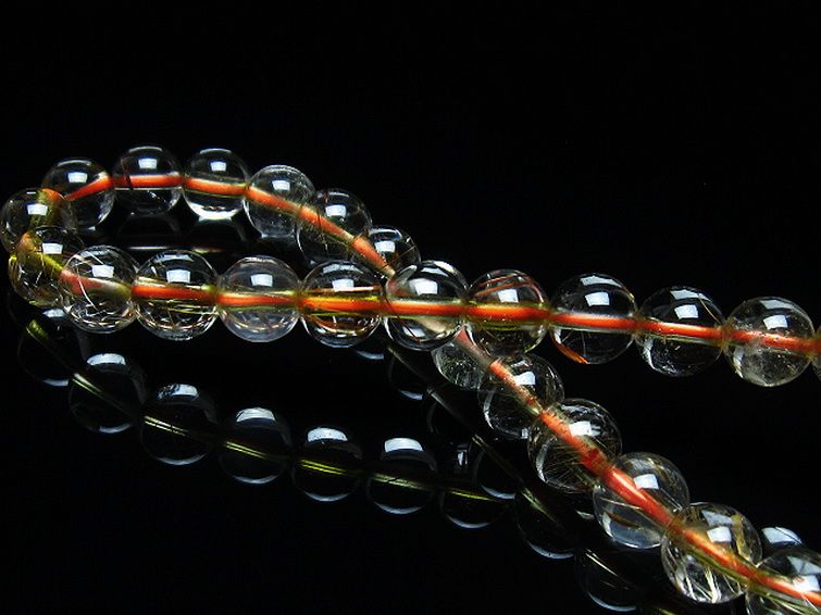 金針ルチル水晶 ブレスレット 7mm [T50-8625] 2枚目