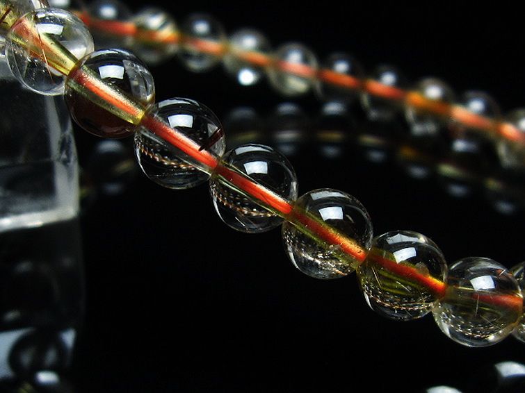 金針ルチル水晶 ブレスレット 7mm [T50-8625] 3枚目