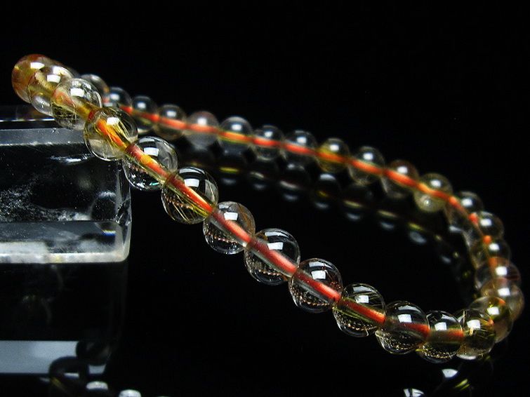 金針ルチル水晶 ブレスレット 6mm [t50-8667] 1枚目