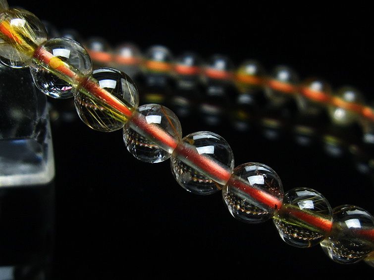 金針ルチル水晶 ブレスレット 6mm [t50-8667] 3枚目