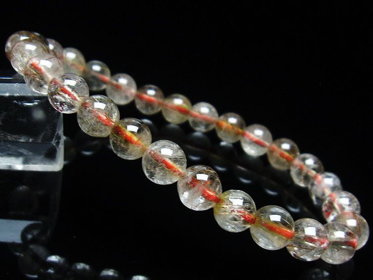 金針ルチル水晶 ブレスレット 7mm [t50-8966] 1枚目