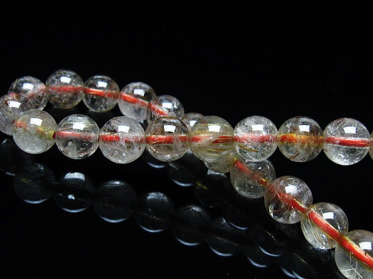 金針ルチル水晶 ブレスレット 7mm [t50-8966] 2枚目