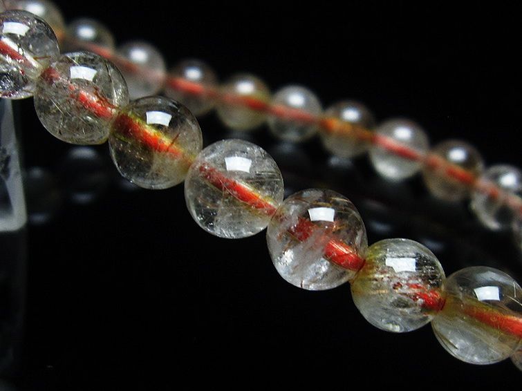 金針ルチル水晶 ブレスレット 7mm [t50-8966] 3枚目