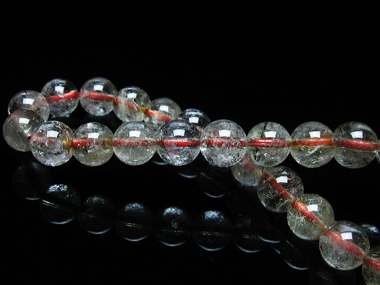 金針ルチル水晶 ブレスレット 7mm [t50-8967] 2枚目