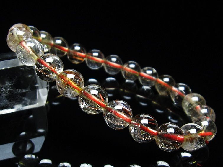 金針ルチル水晶 ブレスレット 8mm [T50-9035] 1枚目