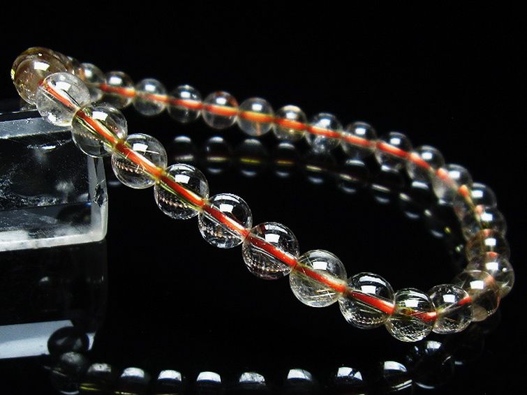 金針ルチル水晶 ブレスレット 6mm [t50-9051] 1枚目