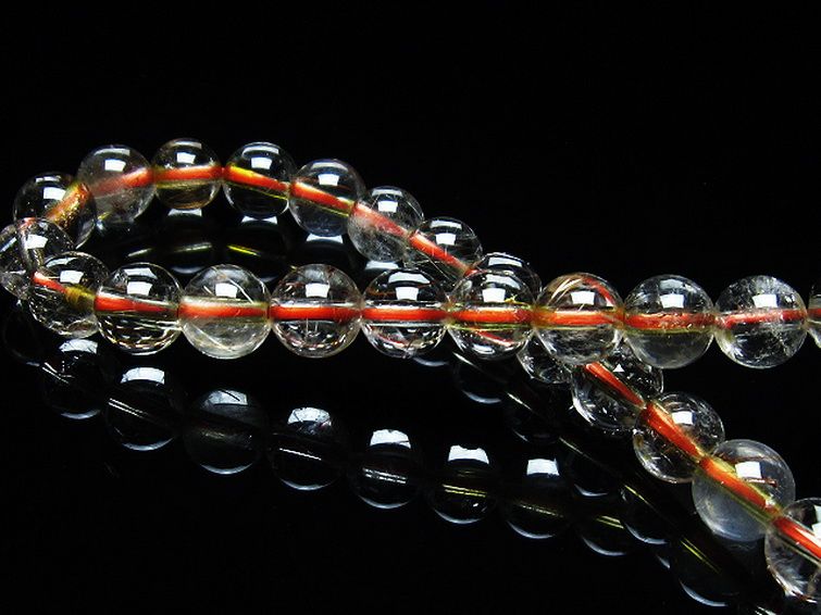 金針ルチル水晶 ブレスレット 6mm [t50-9051] 2枚目