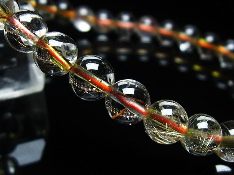 金針ルチル水晶 ブレスレット 7mm [t50-9060] 3枚目