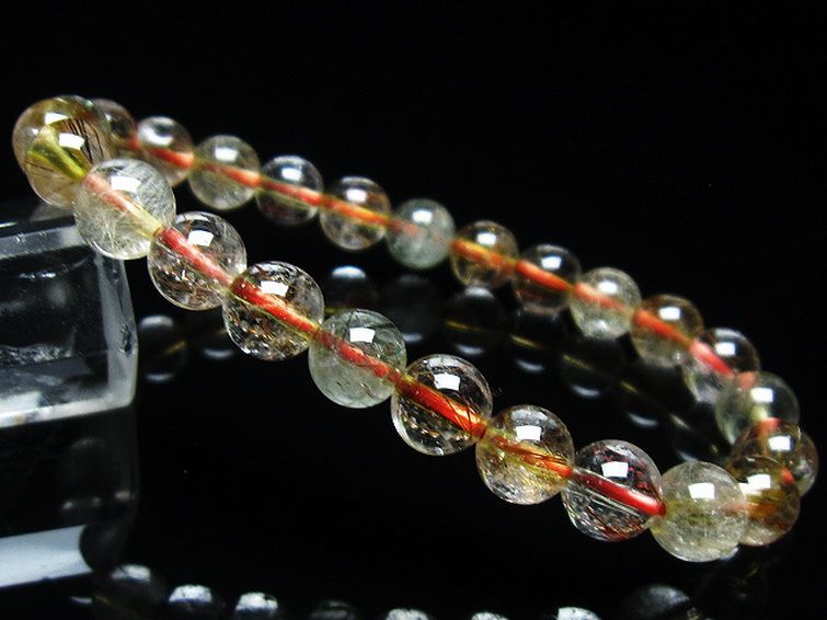 金針ルチル水晶 ブレスレット 8mm [T50-9069] 1枚目