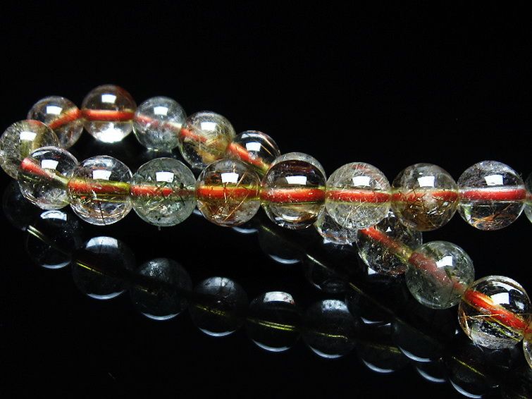 金針ルチル水晶 ブレスレット 8mm [T50-9069] 2枚目