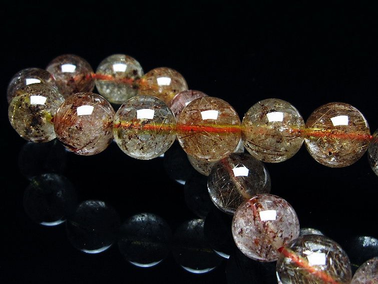 金針ルチル水晶 ブレスレット 11mm [t50-9265] 2枚目