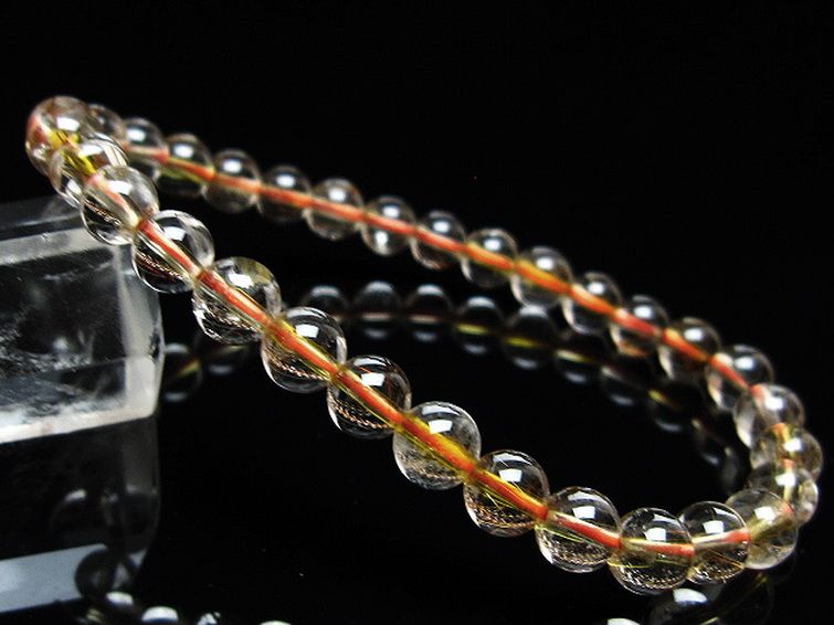 金針ルチル水晶 ブレスレット 6mm [t50-9283] 1枚目