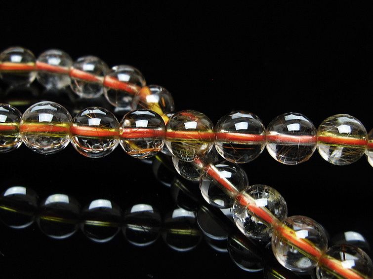 金針ルチル水晶 ブレスレット 6mm [t50-9283] 2枚目