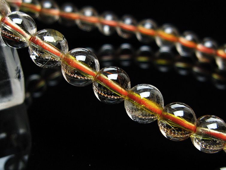 金針ルチル水晶 ブレスレット 6mm [t50-9283] 3枚目