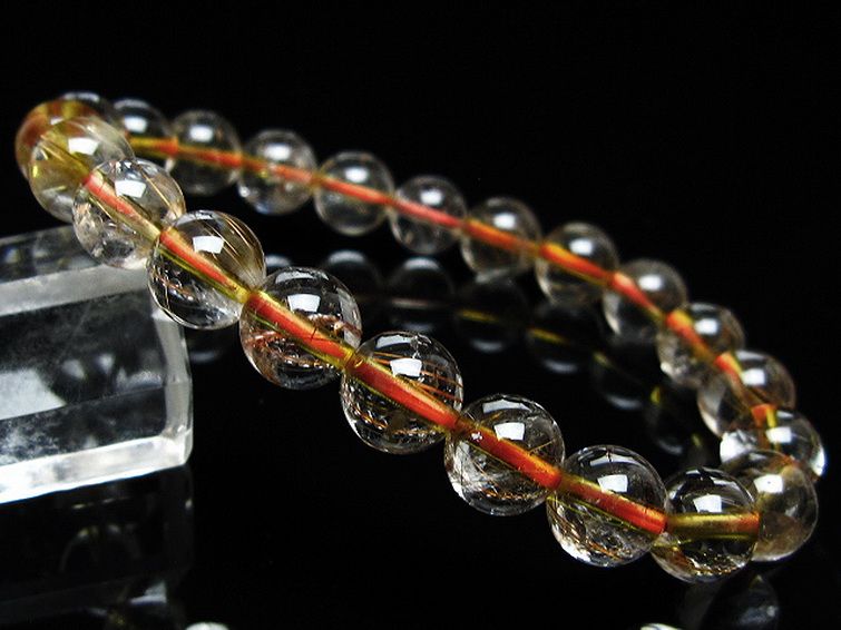 金針ルチル水晶 ブレスレット 9mm [t50-9347] 1枚目