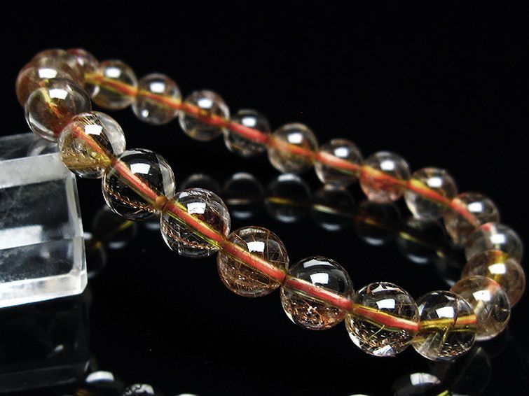 金針ルチル水晶 ブレスレット 8mm [T50-9352] 1枚目