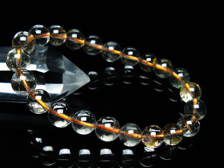金針ルチル水晶 ブレスレット 8mm [t50-9471] 1枚目