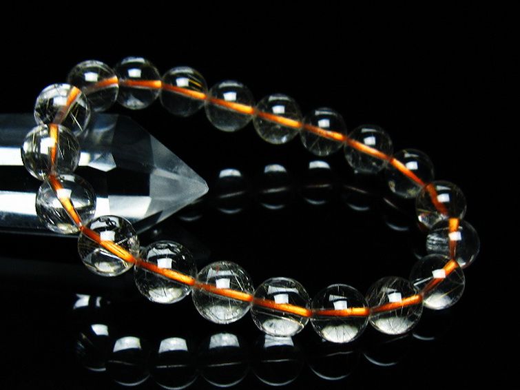 金針ルチル水晶 ブレスレット 9mm [t50-9481] 1枚目