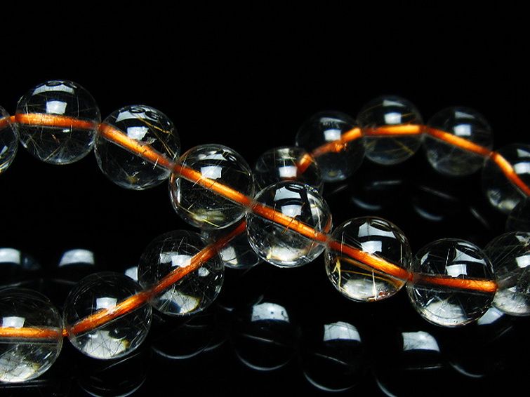 金針ルチル水晶 ブレスレット 9mm [t50-9481] 2枚目