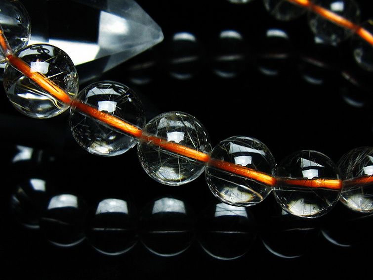 金針ルチル水晶 ブレスレット 9mm [t50-9481] 3枚目