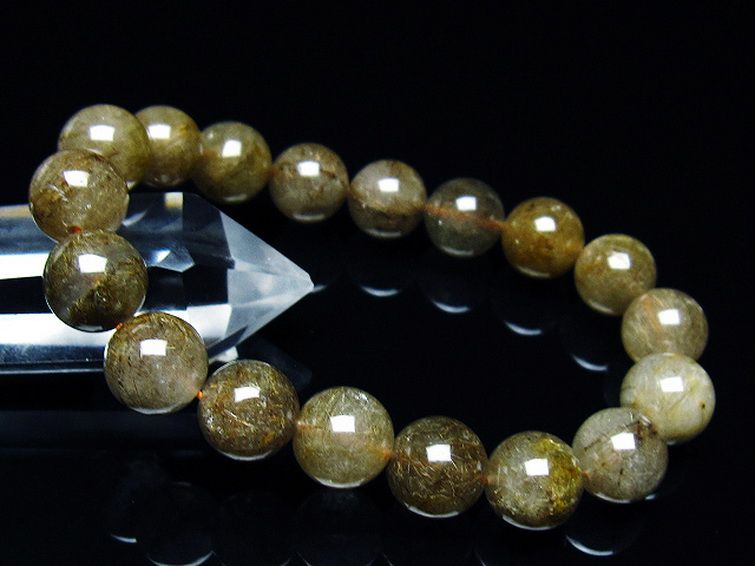 金針ルチル水晶 ブレスレット 11mm [t50-9499] 1枚目