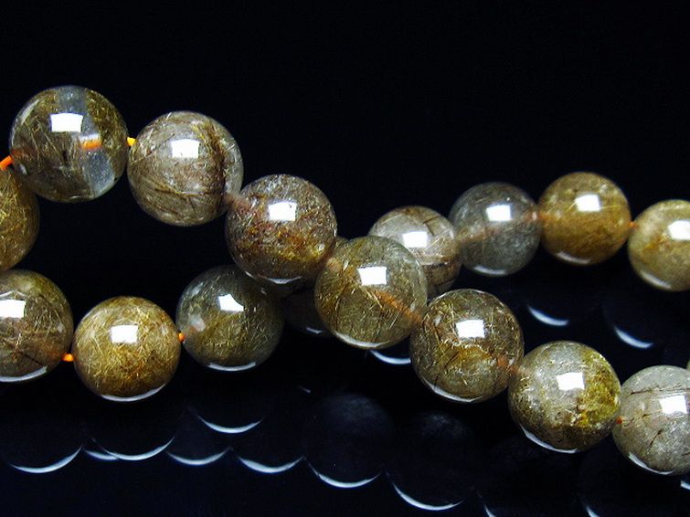 金針ルチル水晶 ブレスレット 11mm [t50-9499] 2枚目