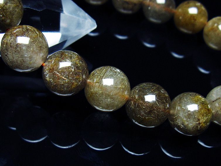金針ルチル水晶 ブレスレット 11mm [t50-9499] 3枚目