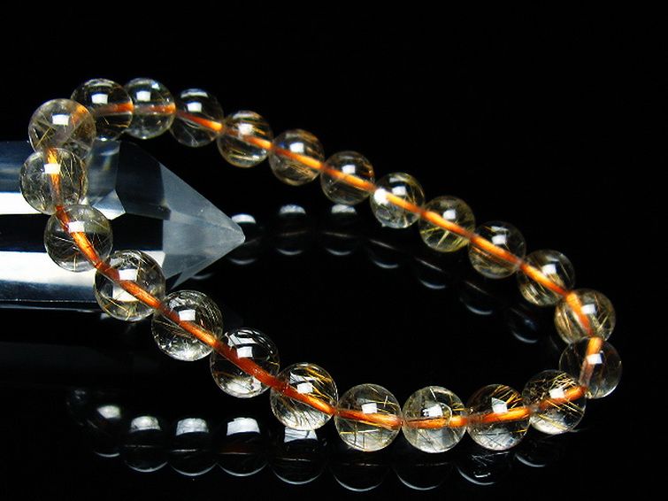 金針ルチル水晶 ブレスレット 8mm [T50-9542] 1枚目