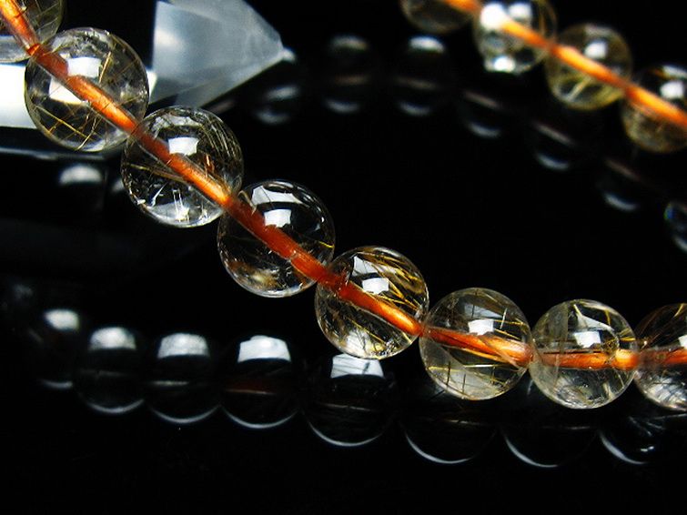 金針ルチル水晶 ブレスレット 8mm [T50-9542] 3枚目