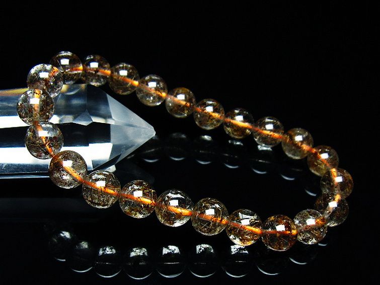 ガーデン水晶 ルチル入り  ブレスレット 8mm [T50-9543] 1枚目