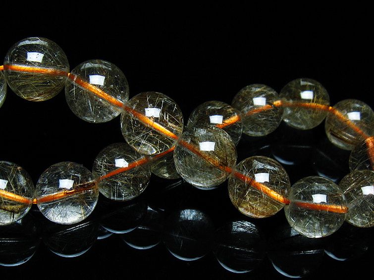 金針ルチル水晶 ブレスレット 11mm [T50-9558] 2枚目