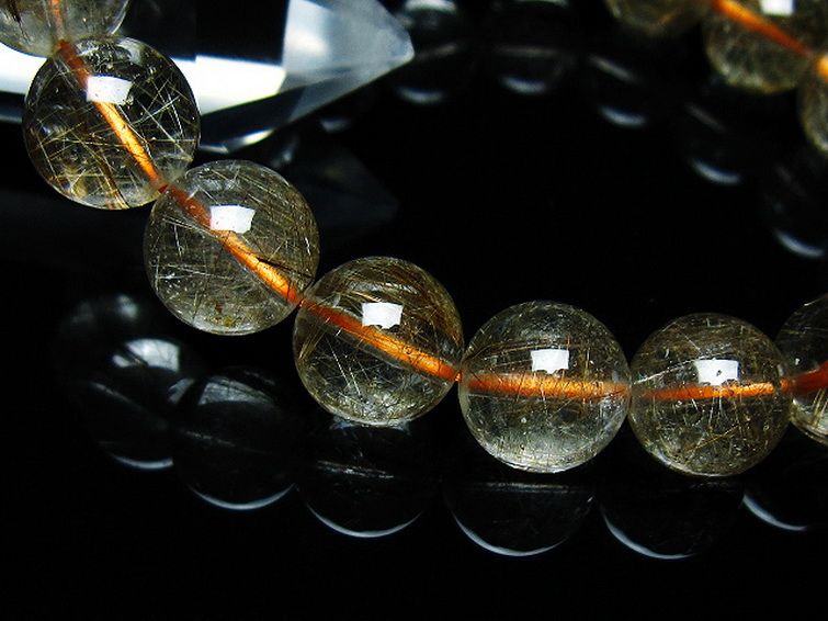 金針ルチル水晶 ブレスレット 11mm [T50-9558] 3枚目